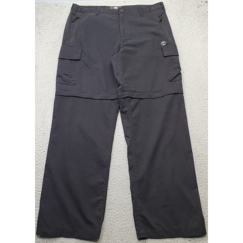 Timberland Zip Off Convertible Cargo Pants Mens 36 Black Hiking Trekking Outdoor